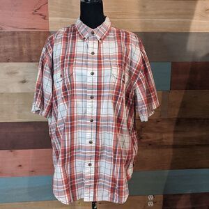 Xl red plaid button-down shirt